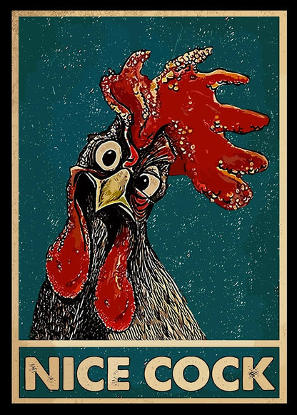 Funny Rooster Poster metal poster artwork
