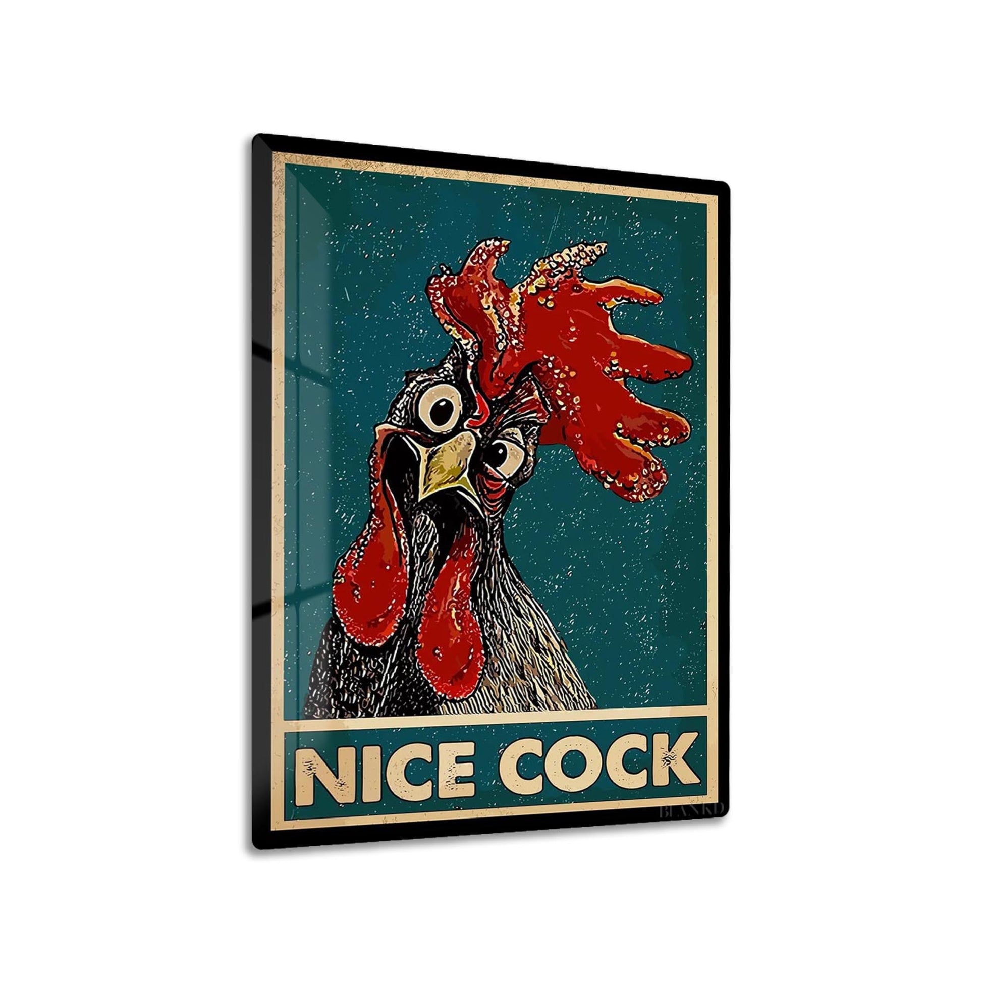 Funny Rooster metal poster