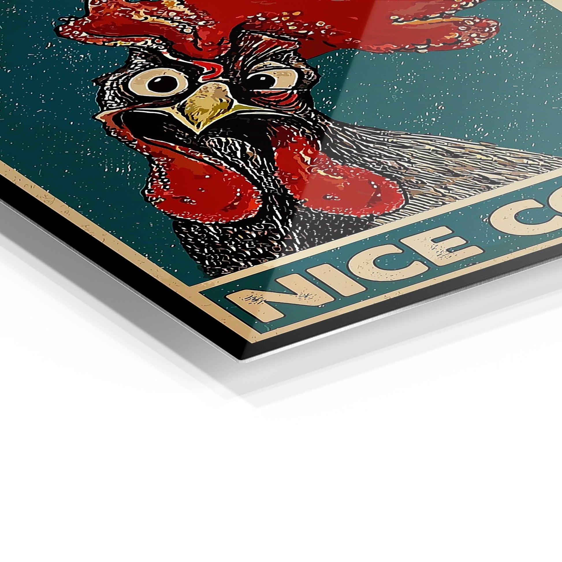 Funny Rooster metal poster