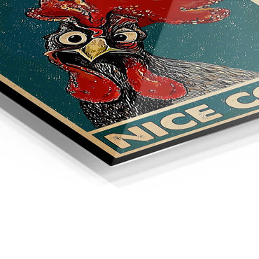 Funny Rooster metal poster