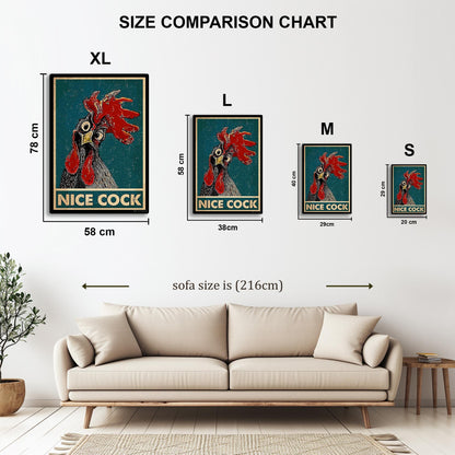 Funny Rooster metal poster