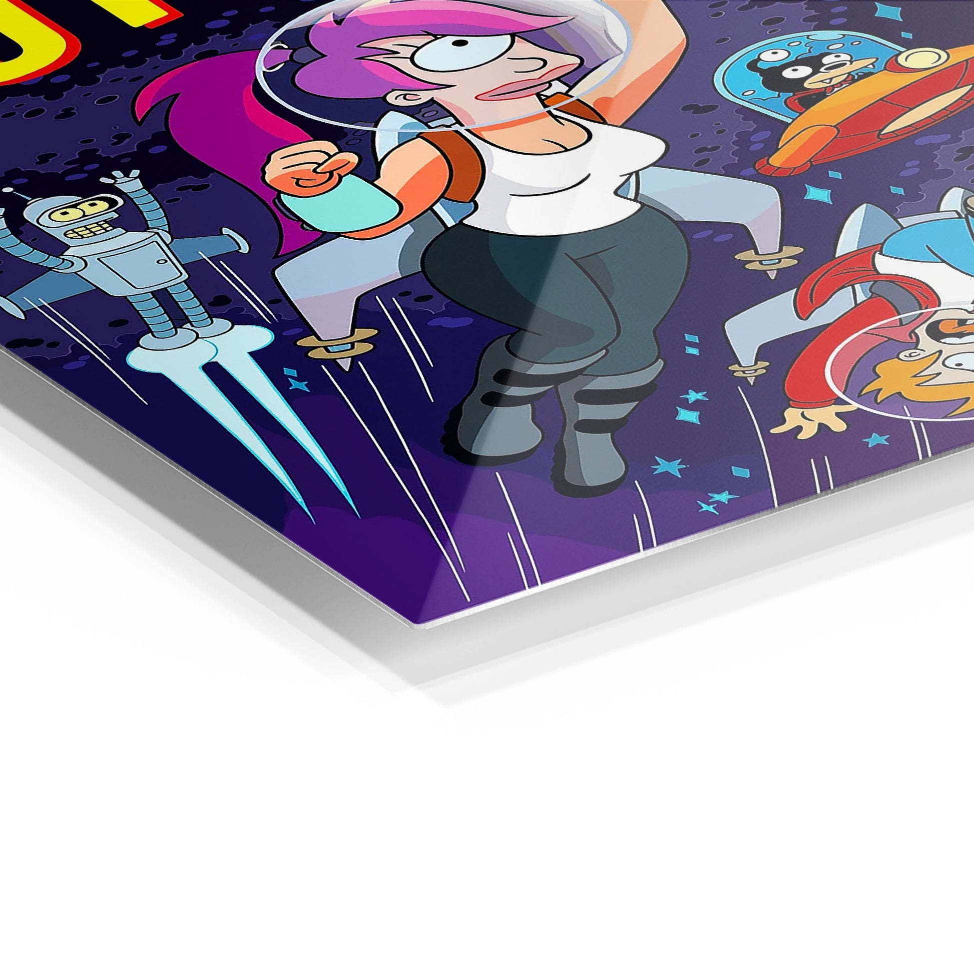 Futurama metal wall art in a modern interior