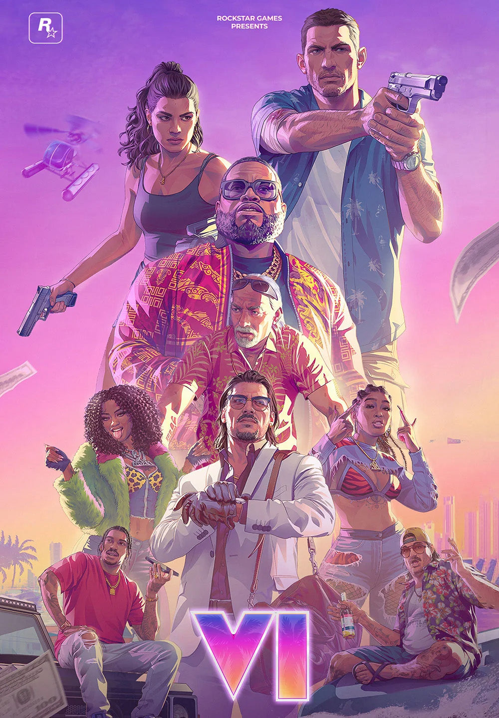 GTA 6 Cast metal poster artwork