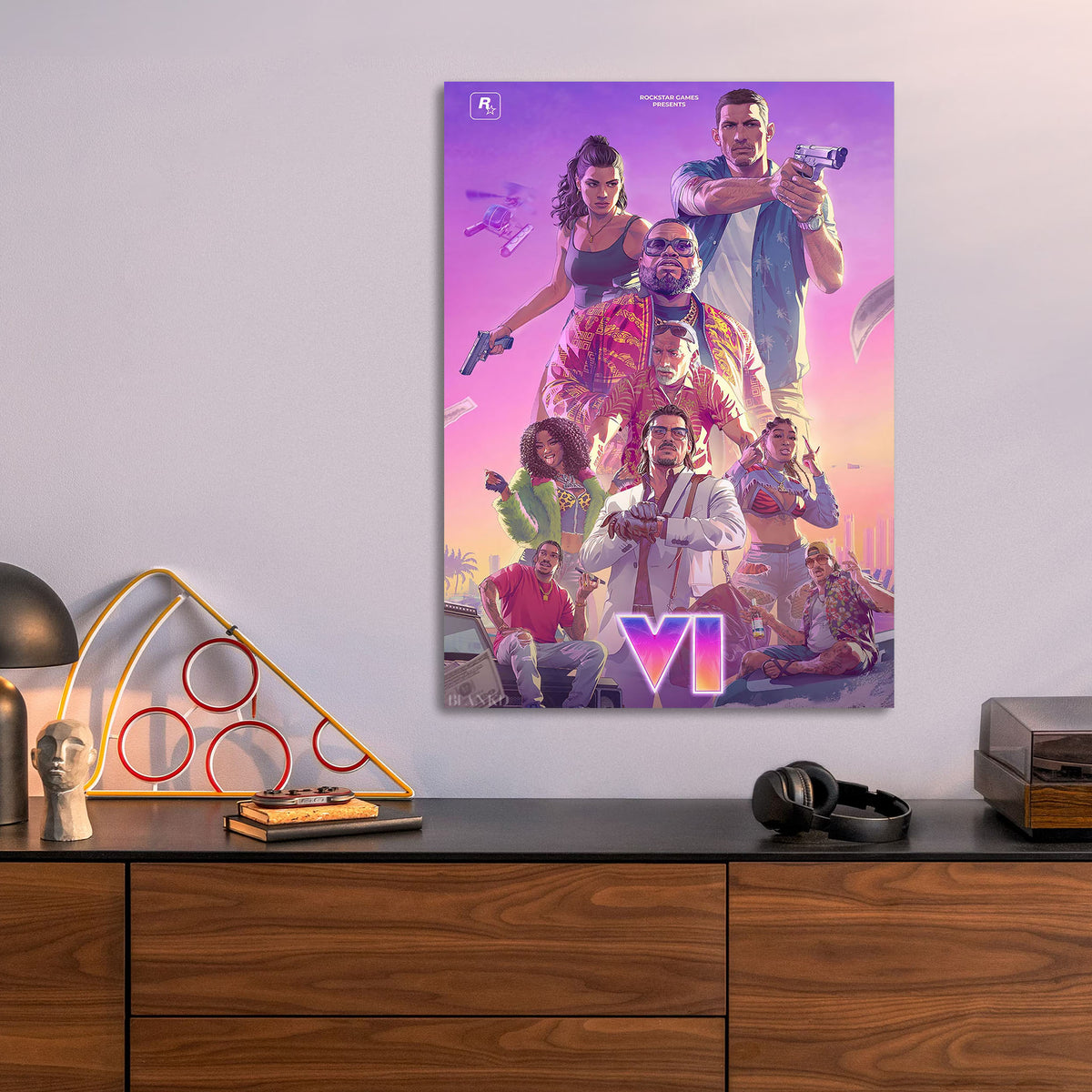GTA 6 Cast metal poster size comparison