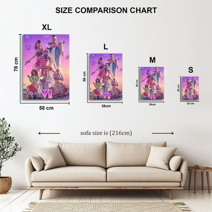 GTA 6 Cast metal wall art in styled room setting