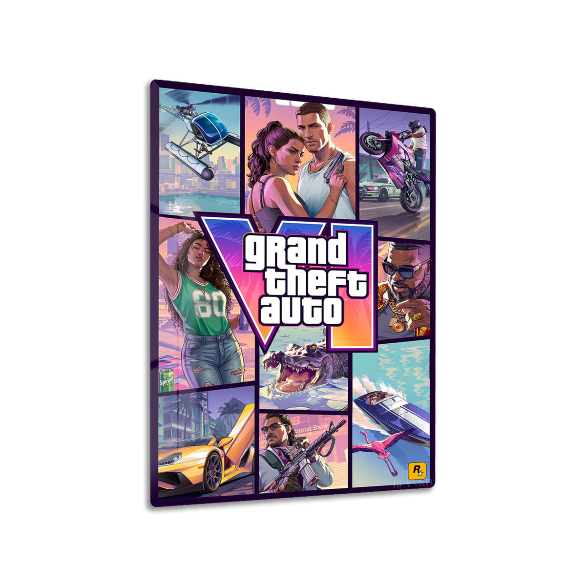 GTA 6 Cover metal poster on living room wall