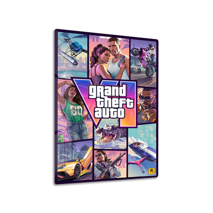 GTA 6 Cover metal poster on living room wall