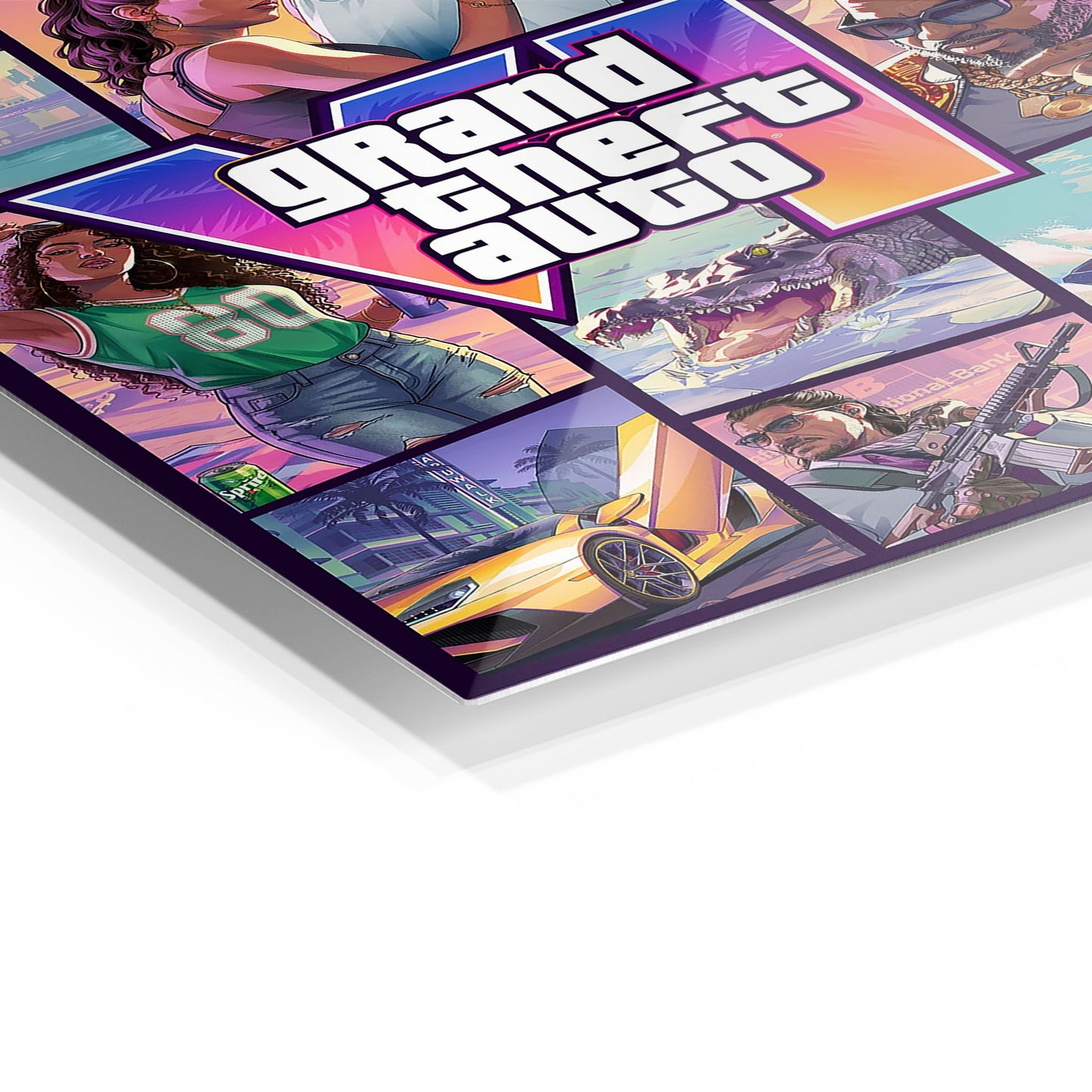 GTA 6 Cover metal wall art in a modern interior