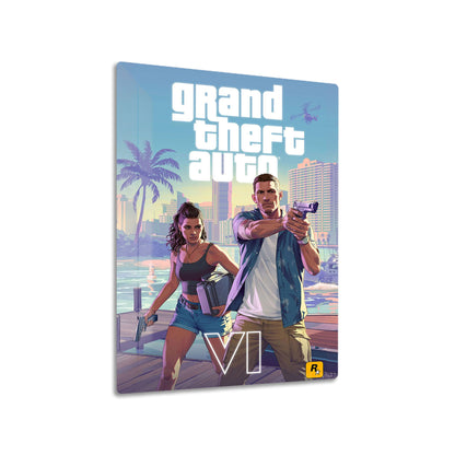 GTA 6 Duo metal poster on living room wall