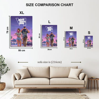 GTA 6 Getaway metal wall art in styled room setting