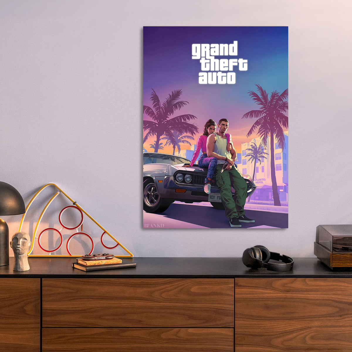 GTA 6 Palms metal poster size comparison