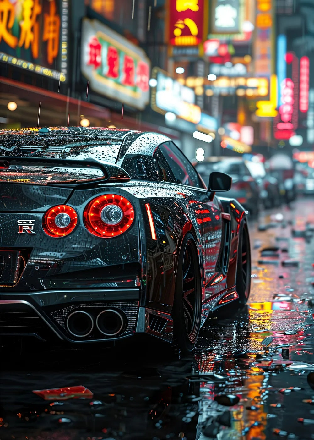 Nissan GT-R R35 Street metal poster artwork