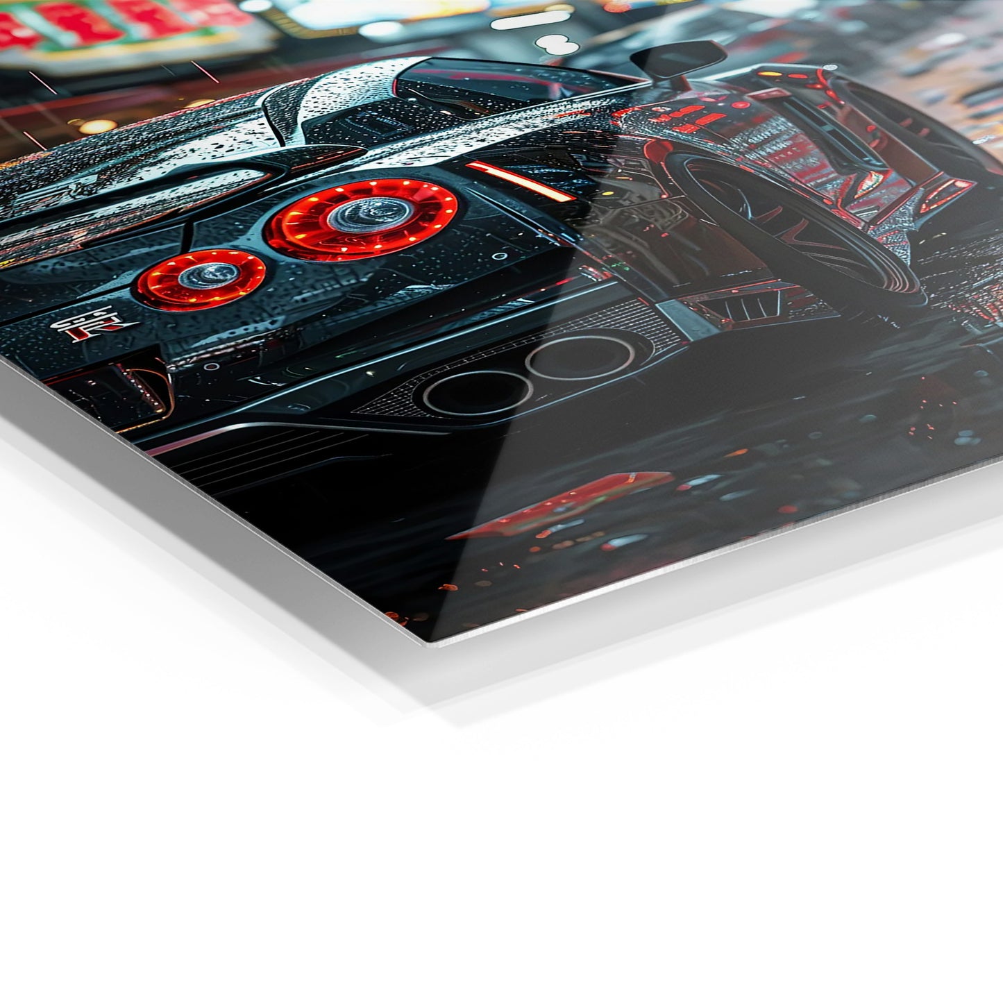 Nissan GT-R R35 Street metal wall art in a modern interior