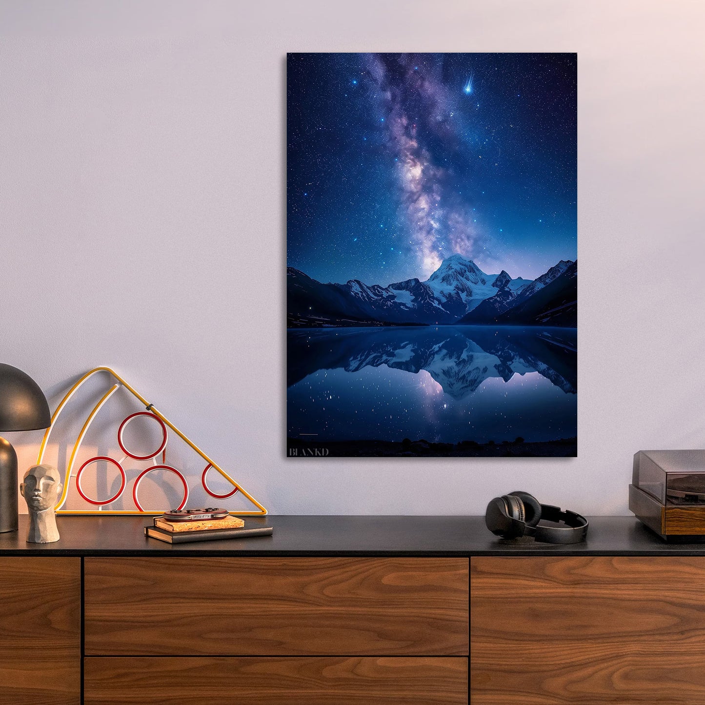 Galaxies Reflection metal poster size comparison