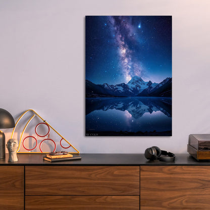 Galaxies Reflection metal poster size comparison