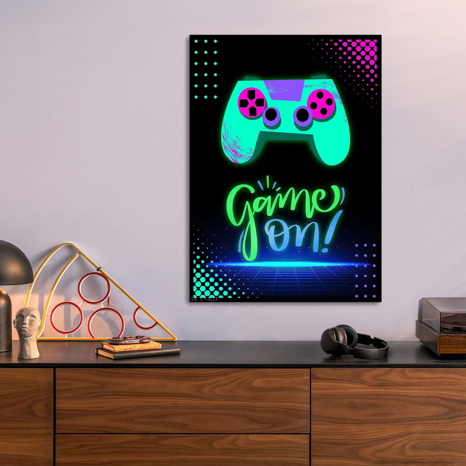 Game On Neon Gamer Art