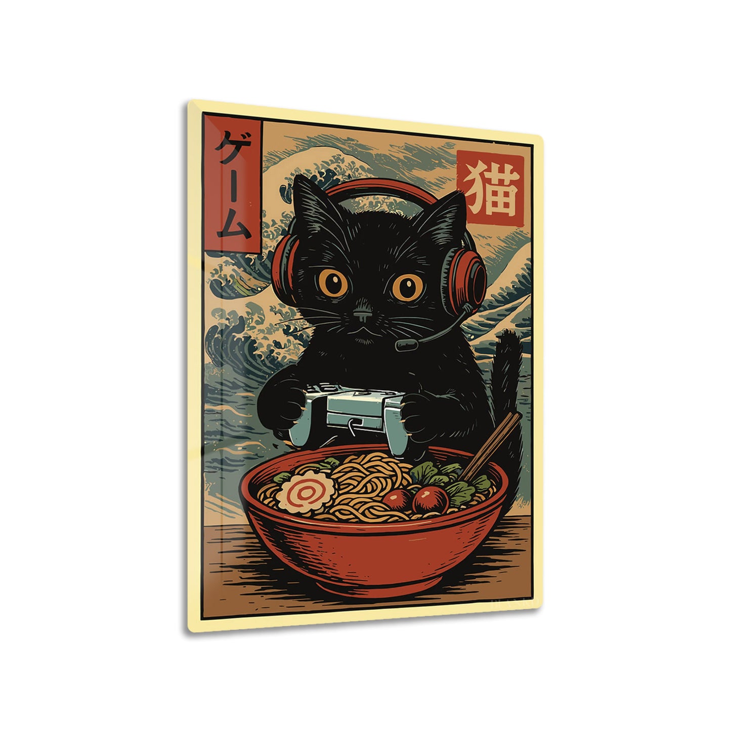 Gamer Cat With Ramen