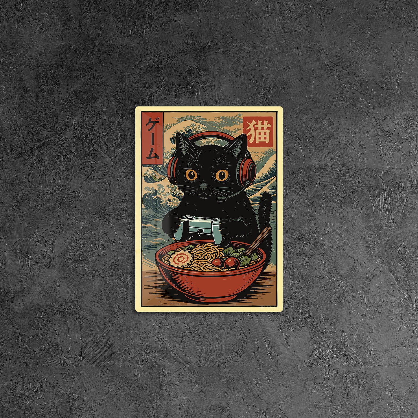 Gamer Cat With Ramen