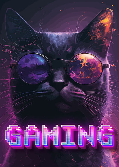 Gaming Cat metal poster artwork