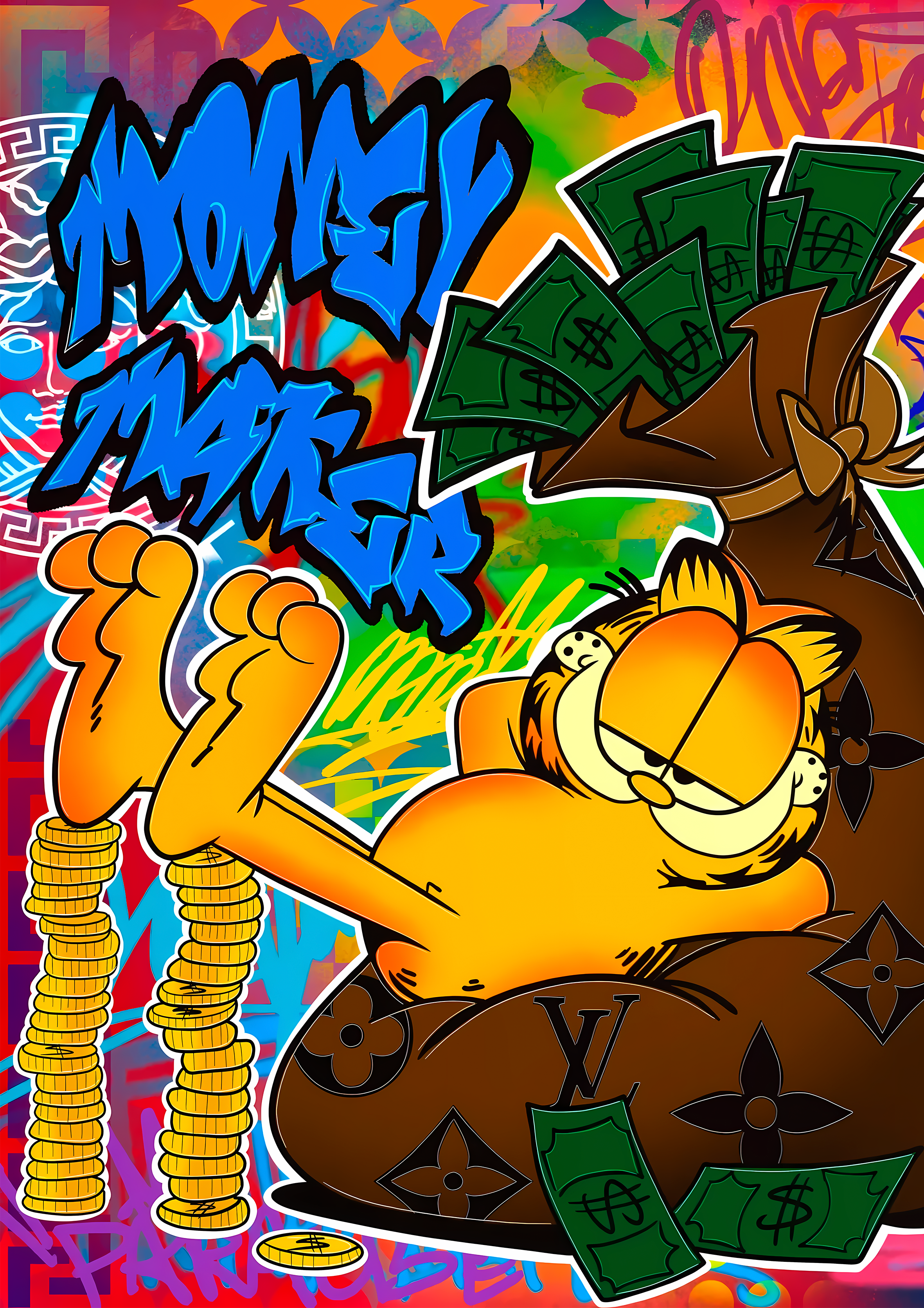 Garfield Money Maker metal poster artwork