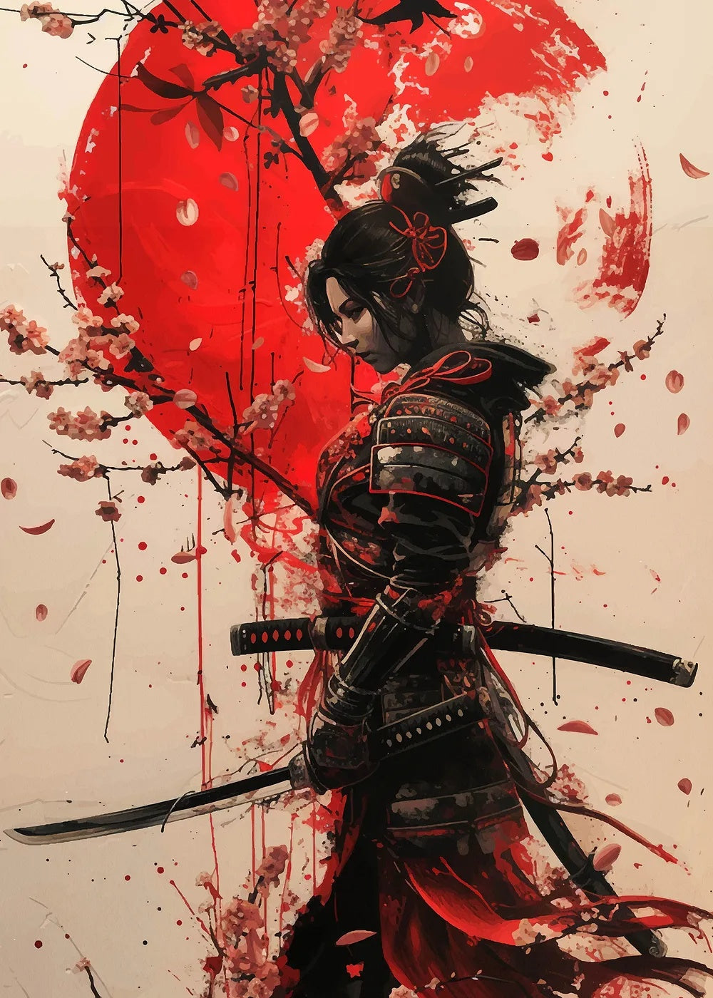 Geisha Samurai metal poster artwork