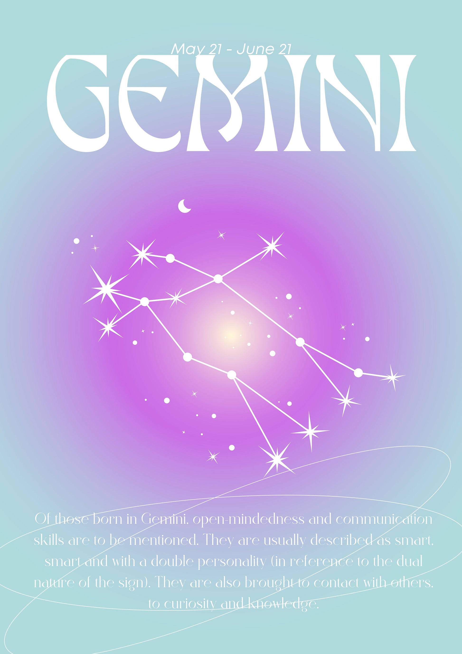 Gemini | Horoscope metal poster artwork