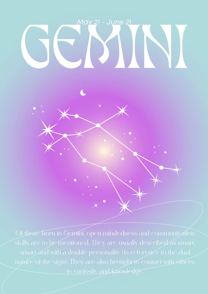 Gemini | Horoscope metal poster artwork