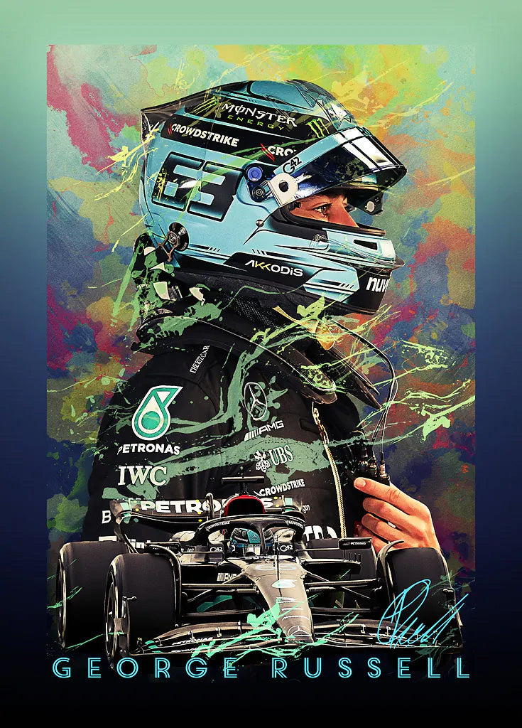 George Russell metal poster artwork