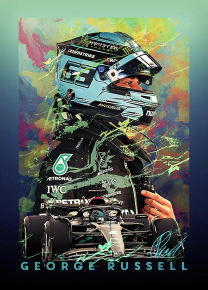 George Russell metal poster artwork