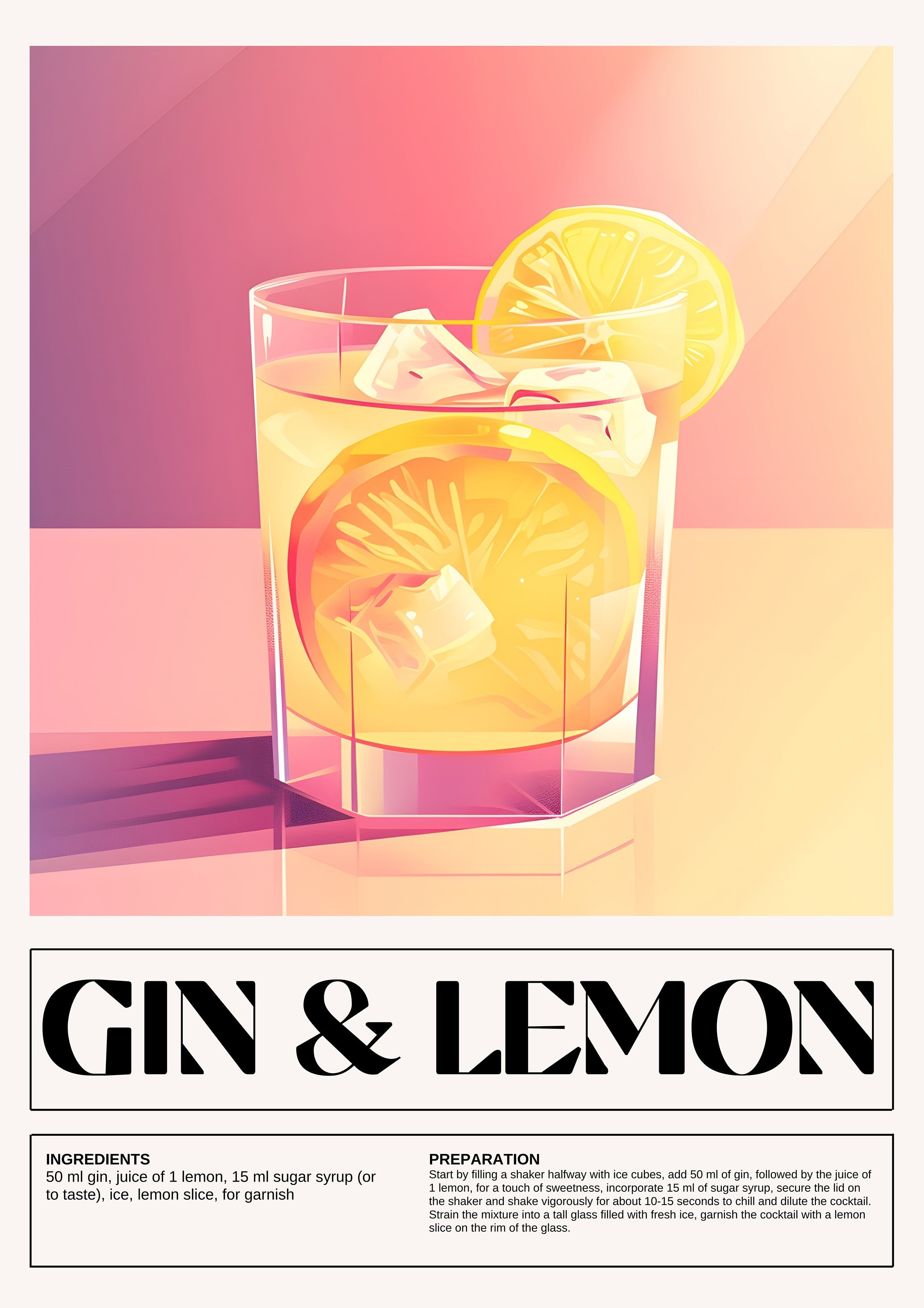 Gin & Lemon metal poster artwork