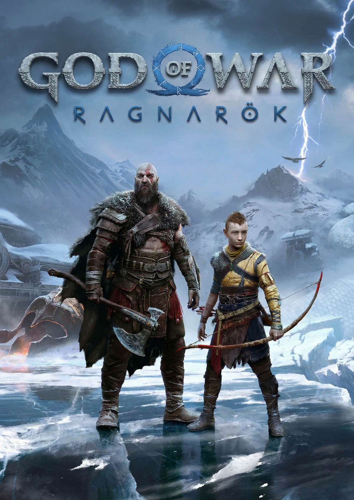 God of War Ragnarok metal poster artwork