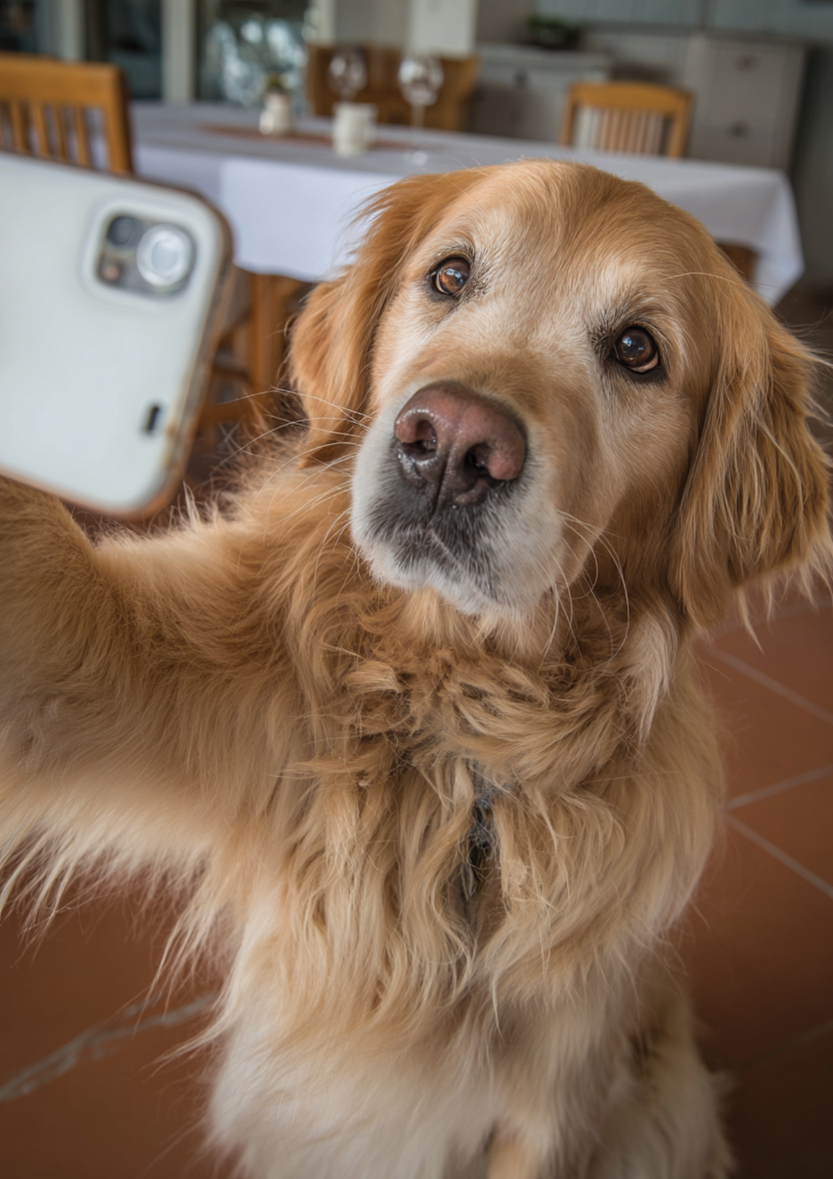 Golden Retriever Selfie metal poster artwork
