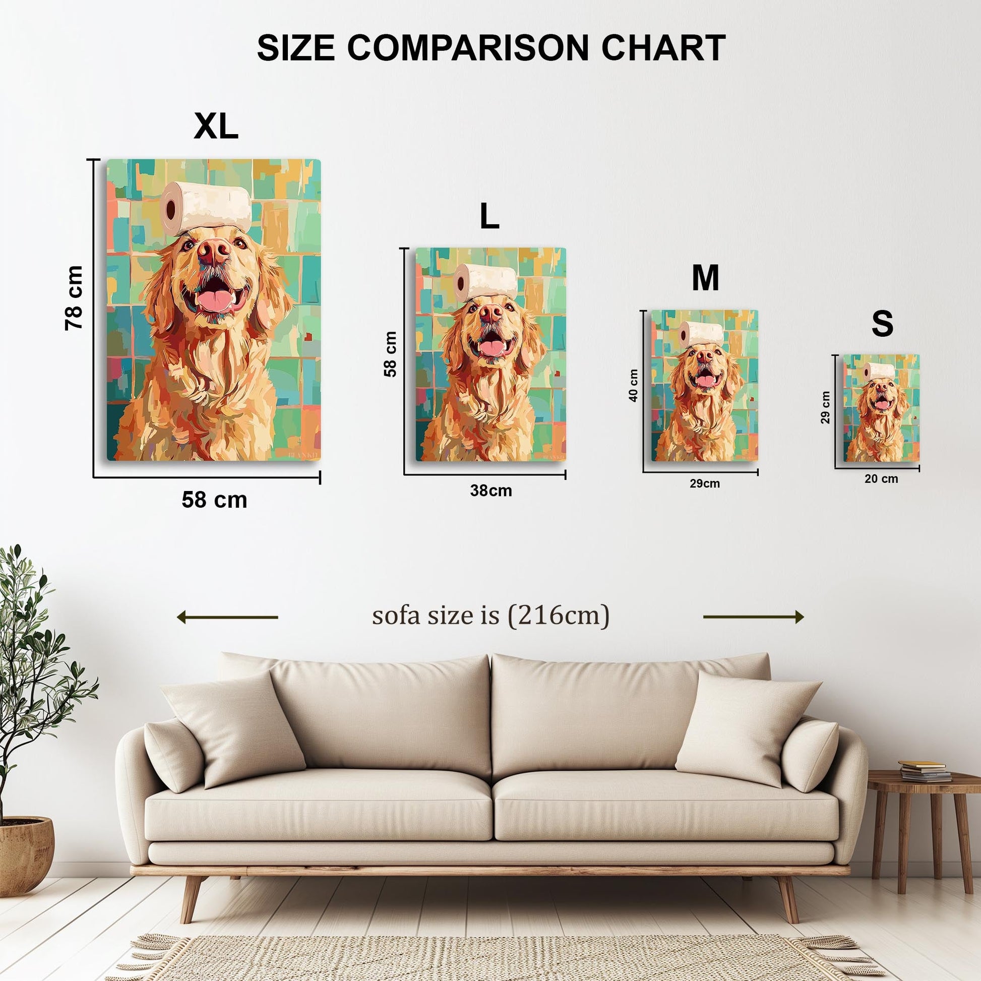 Golden Retriever Toilet Paper Hat metal poster