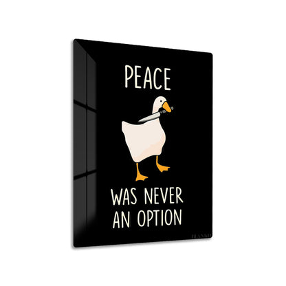 Untitled Goose metal poster on living room wall