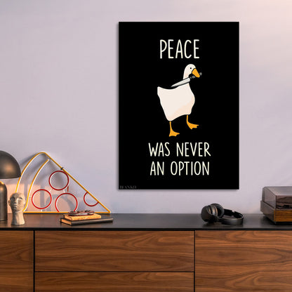 Untitled Goose metal poster size comparison