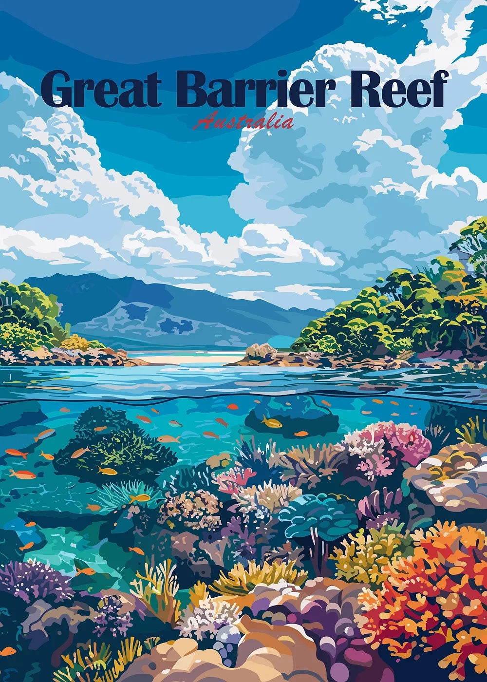 Great Barrier Reef metal poster artwork