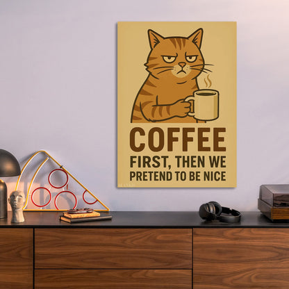 Coffee First metal poster size comparison