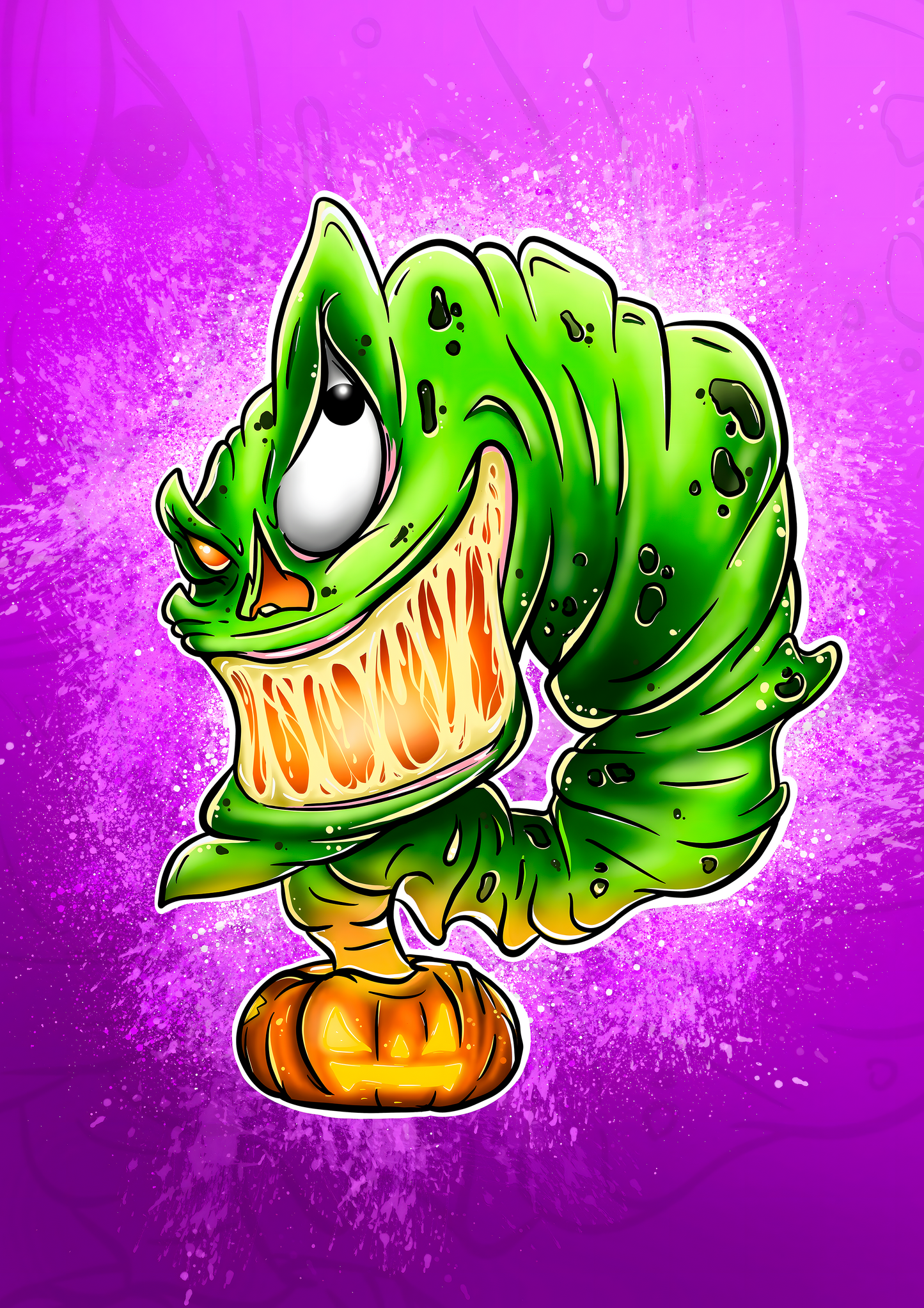 Halloween Worm metal poster artwork