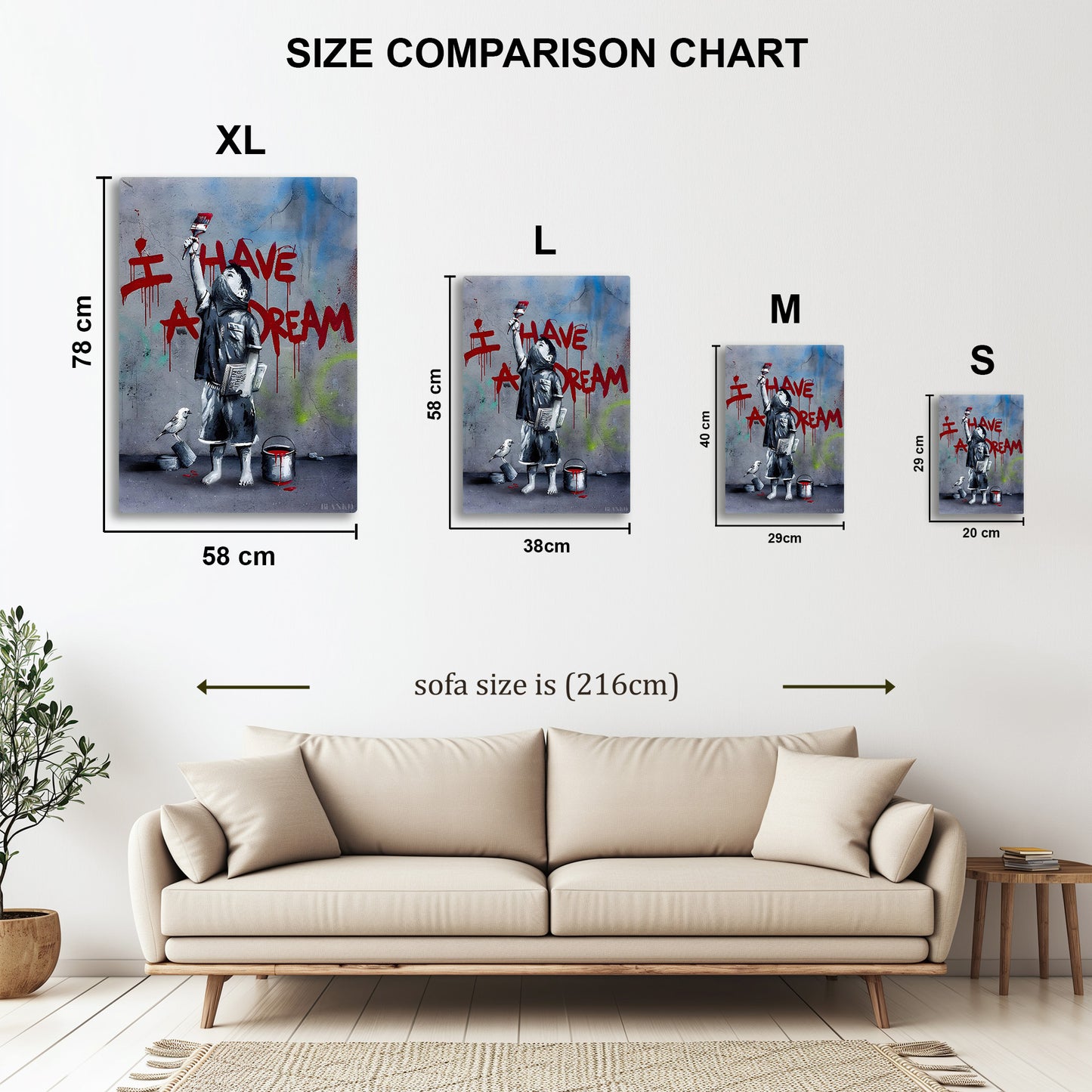 I Have A Dream metal wall art in styled room setting