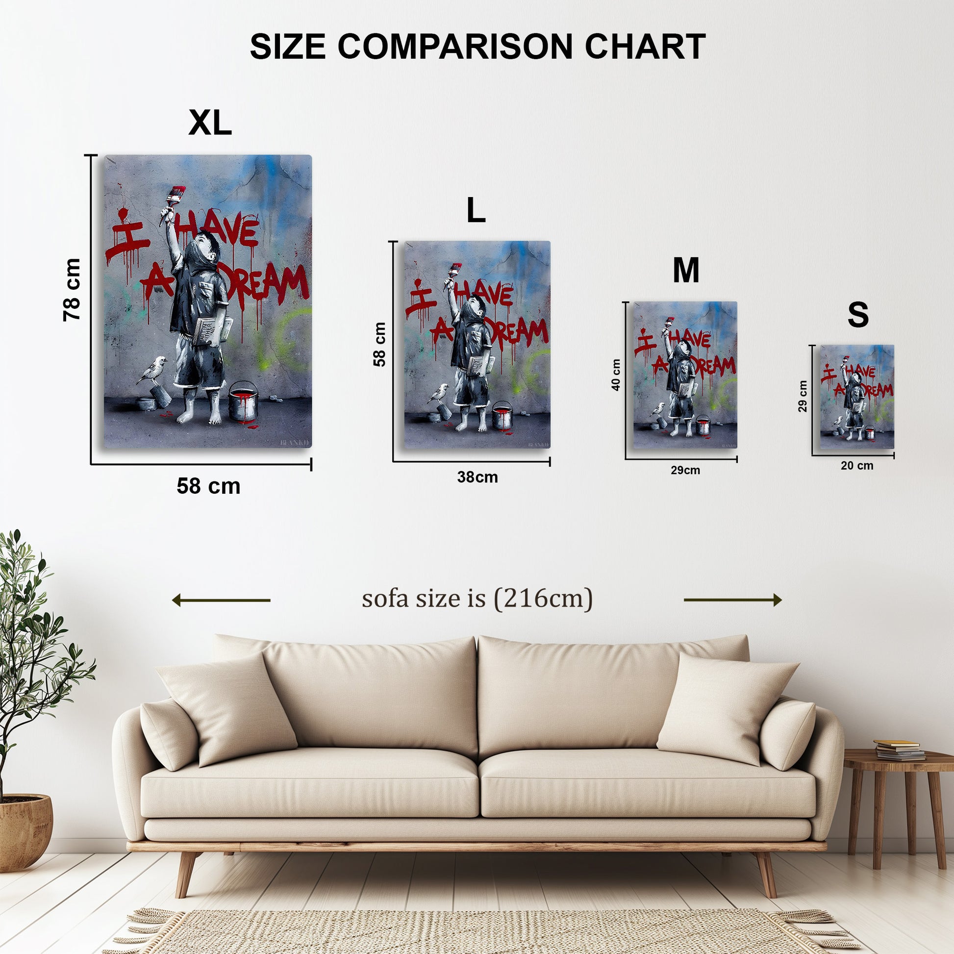 I Have A Dream metal wall art in styled room setting