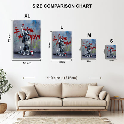 I Have A Dream metal wall art in styled room setting