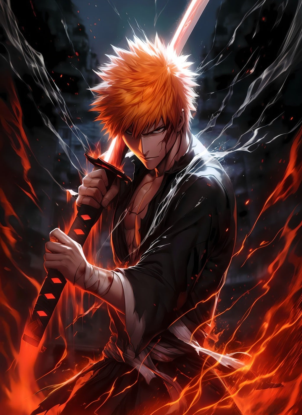 Ichigo Kurosaki metal poster artwork