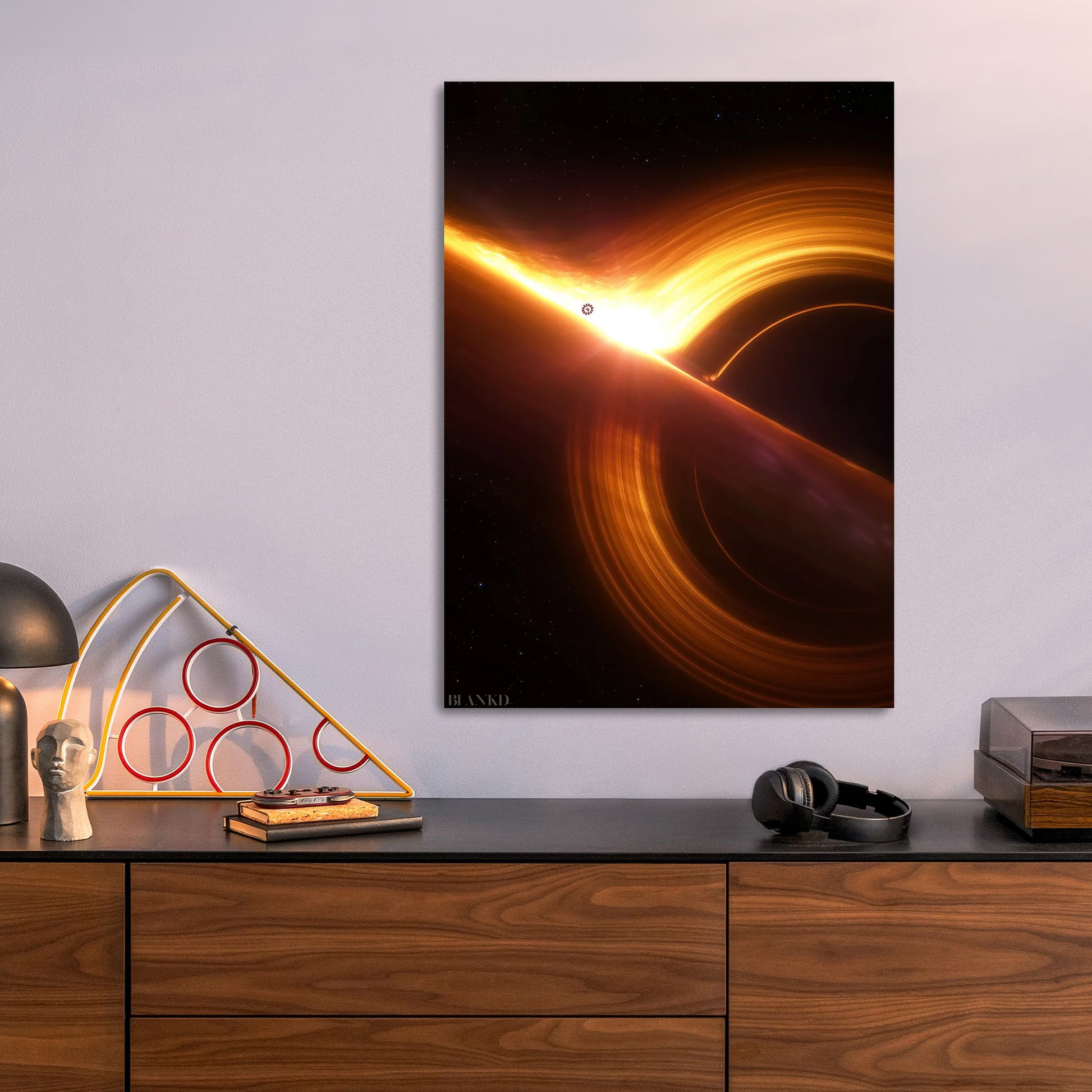 Interstellar Black Hole II metal poster size comparison