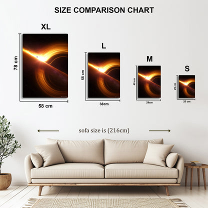 Interstellar Black Hole II metal wall art in styled room setting