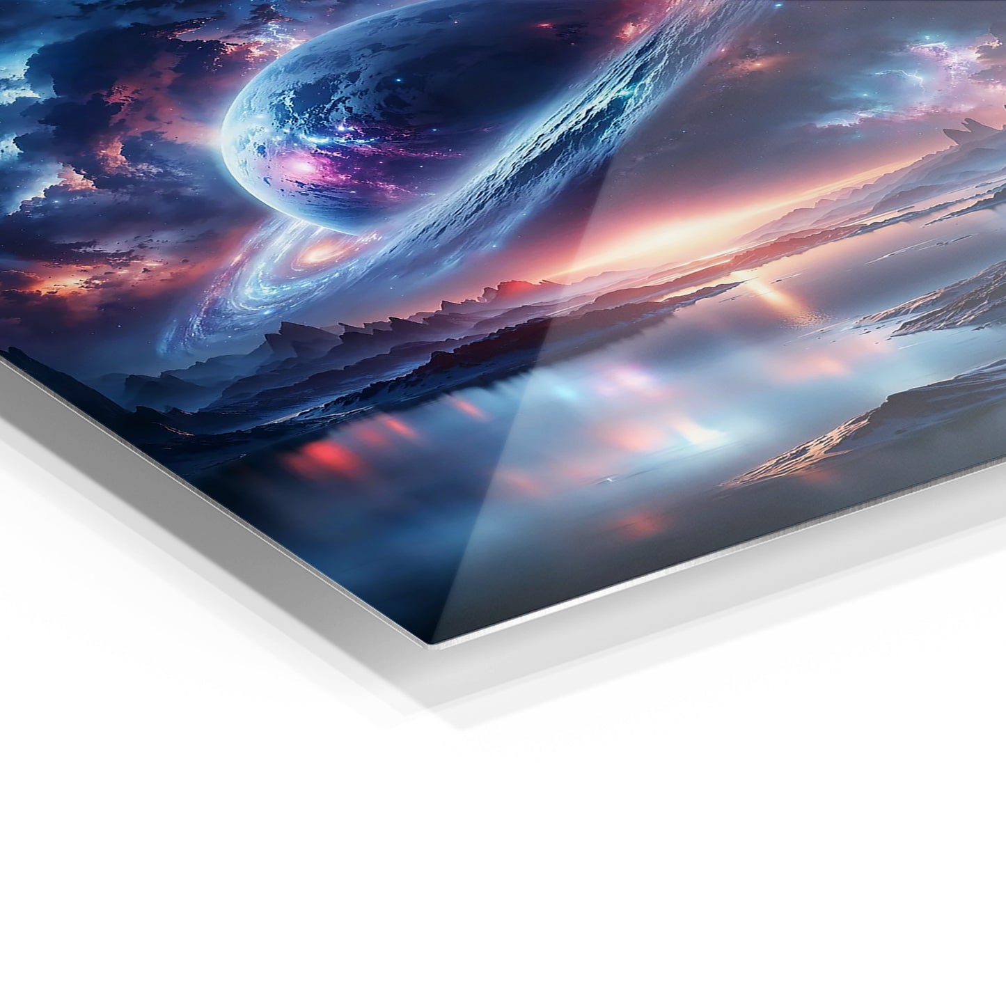 Interstellar Dreamscape metal wall art in a modern interior