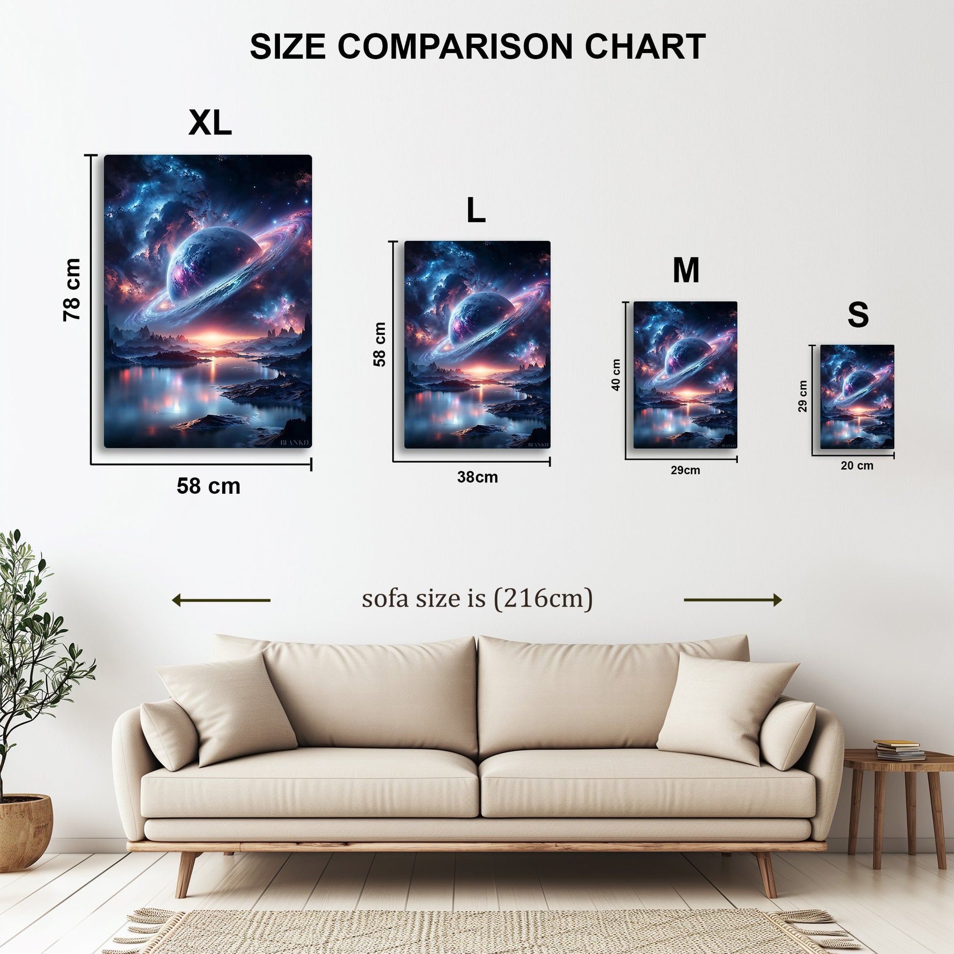 Interstellar Dreamscape metal wall art in styled room setting