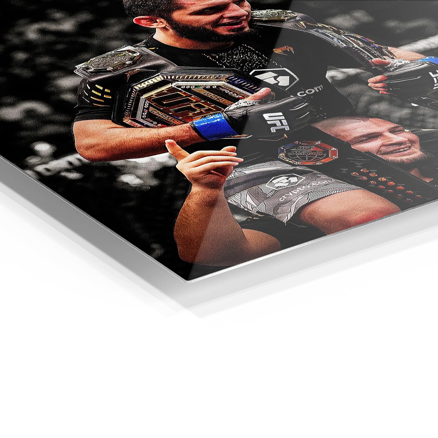 Islam Makhachev and Khabib Nurmagomedov MMA metal wall art