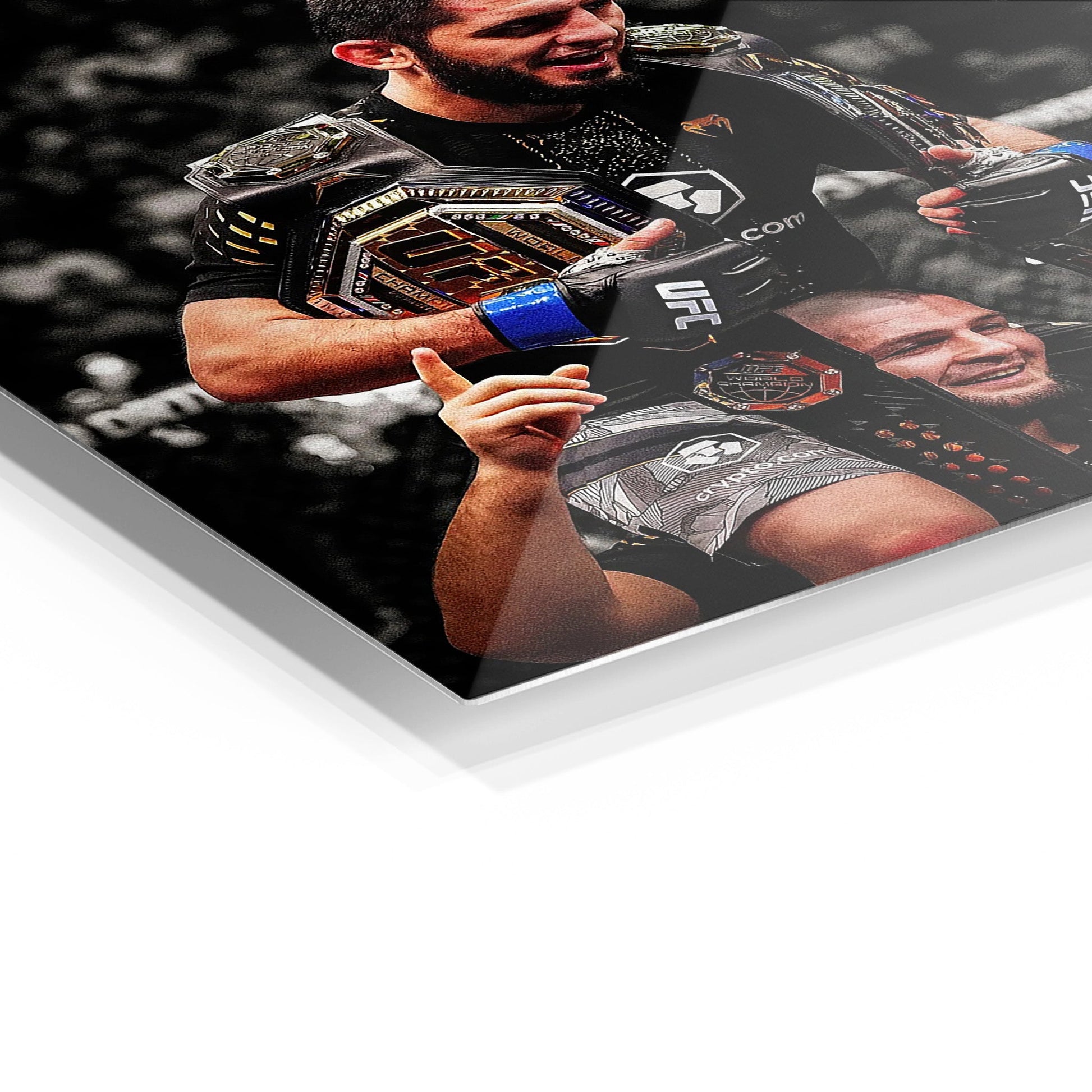 Islam Makhachev and Khabib Nurmagomedov MMA metal wall art