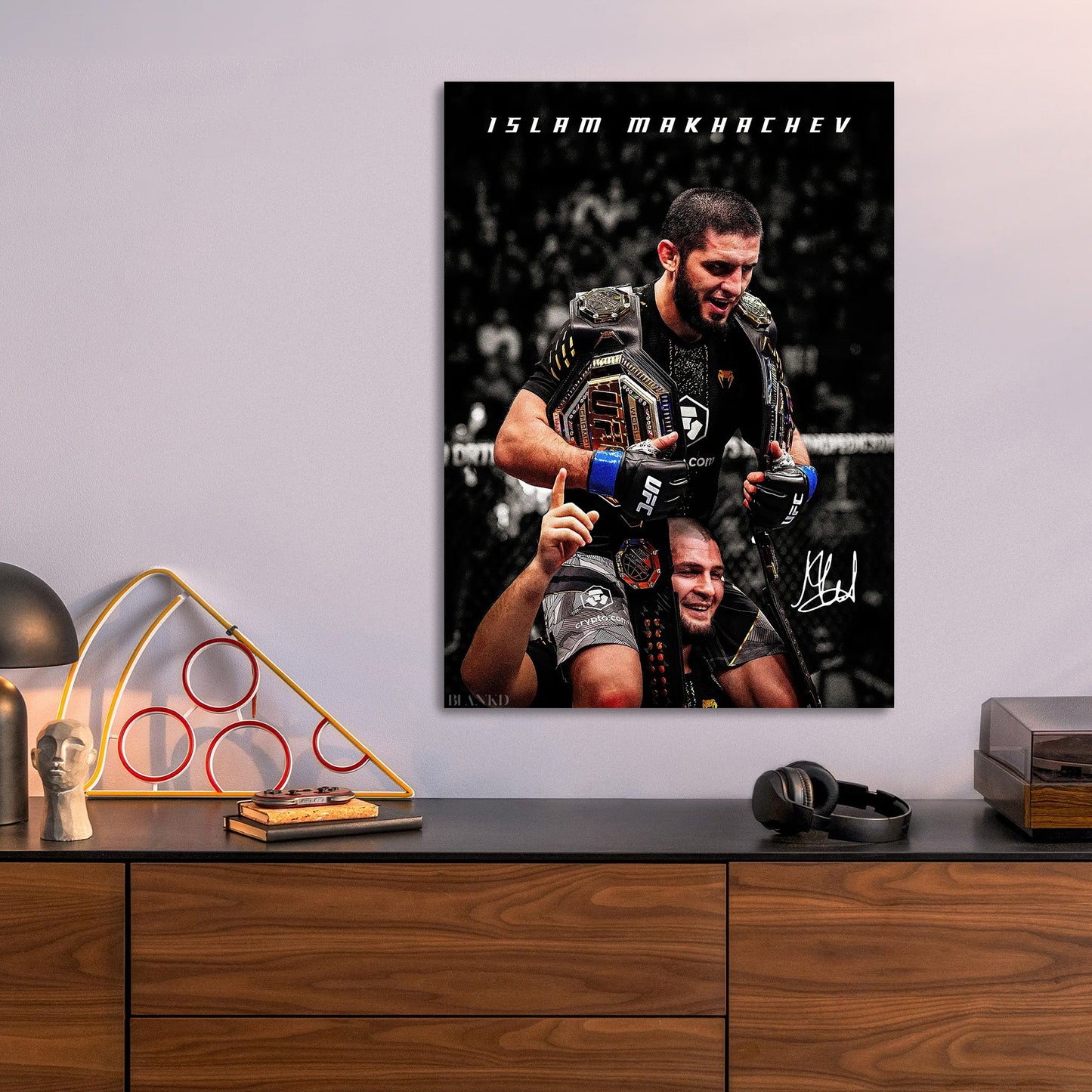 Islam Makhachev and Khabib Nurmagomedov MMA metal wall art