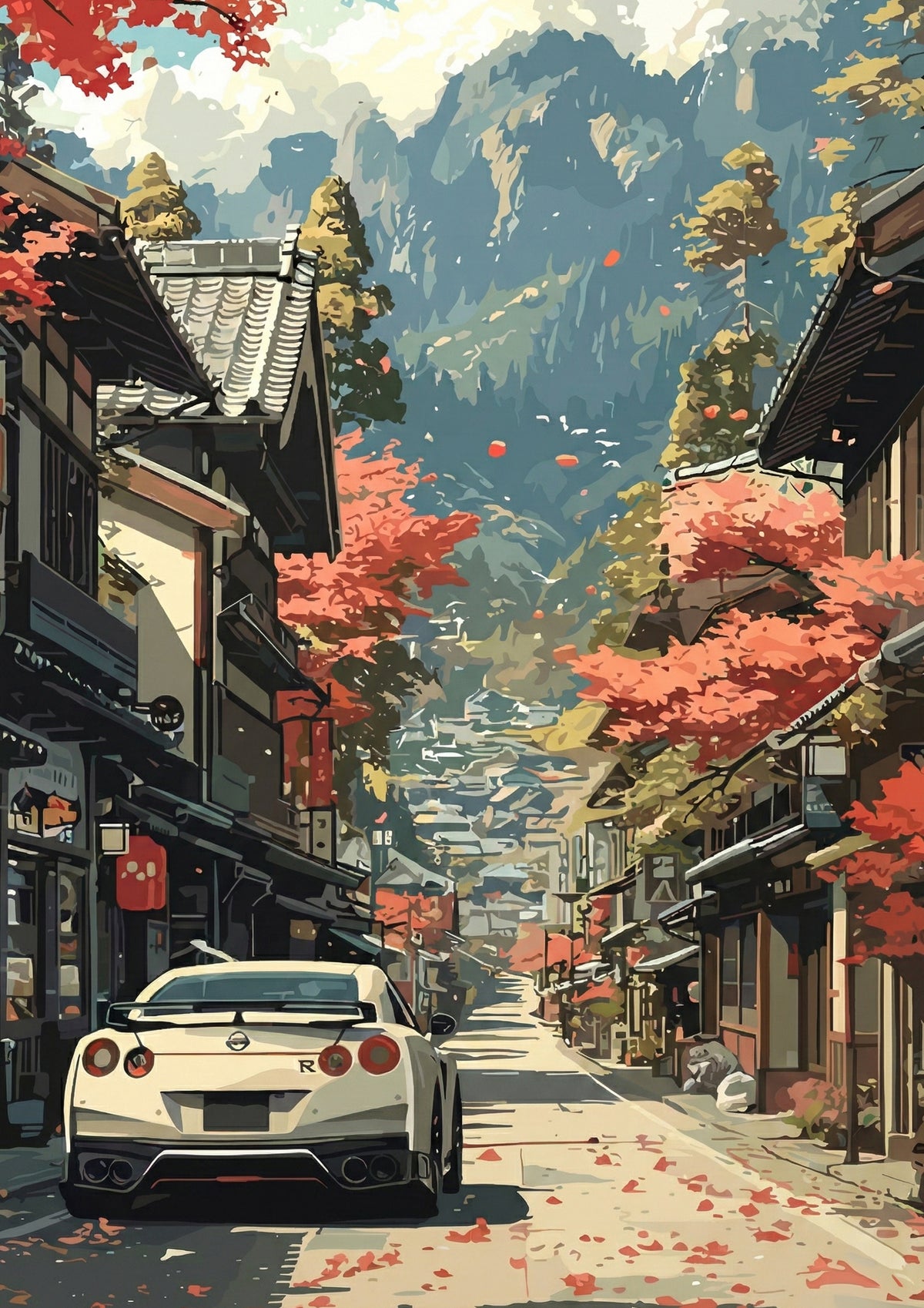 Japanese Street Nissan GTR metal poster artwork